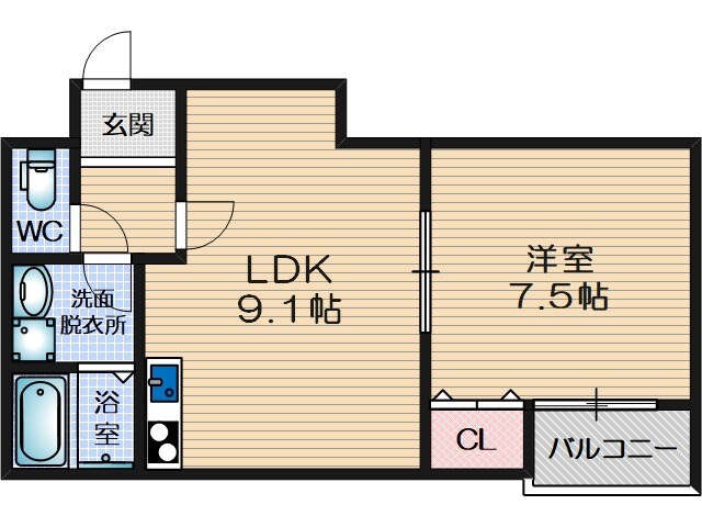 ベルリッジ岸辺Aの物件間取画像