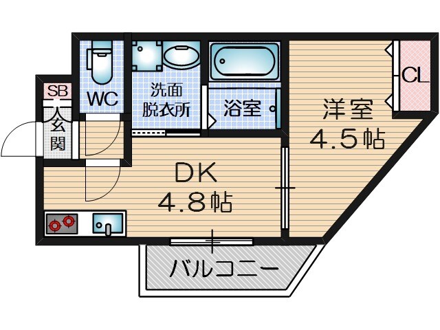 摂津市駅 徒歩10分 1階の物件間取画像