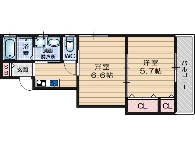 セレニティ東正雀アルファの物件間取画像