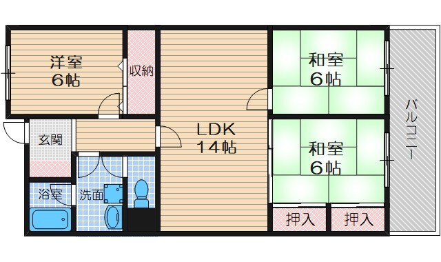 南茨木駅 徒歩20分 4階の物件間取画像