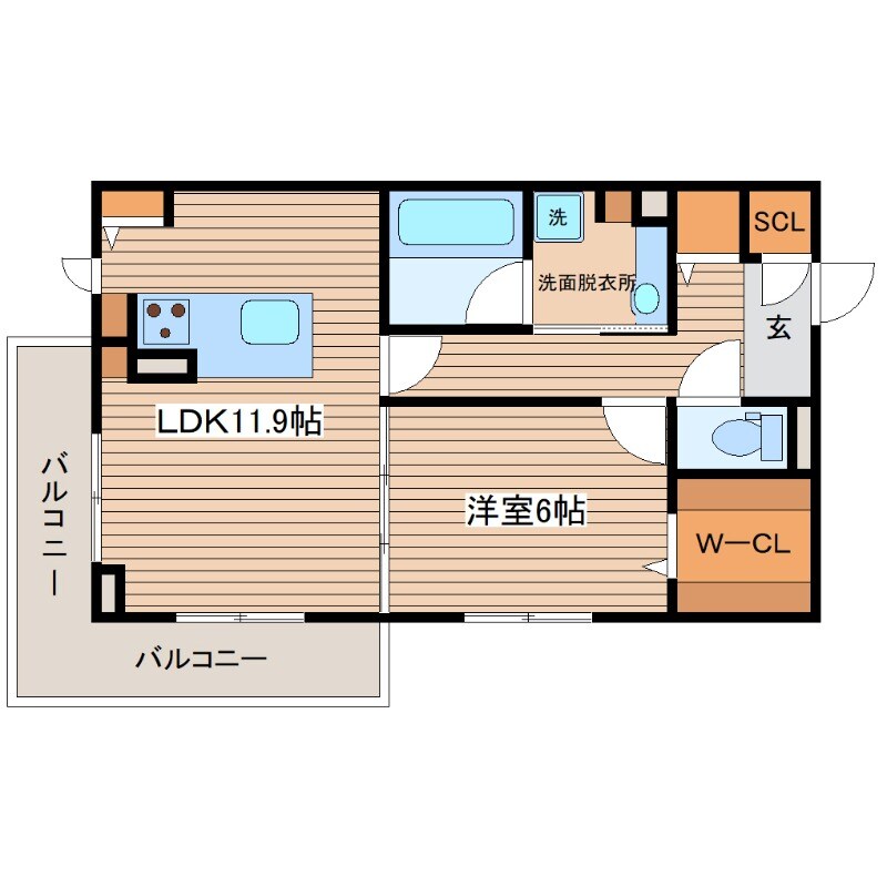 サリオス庚午北の物件間取画像