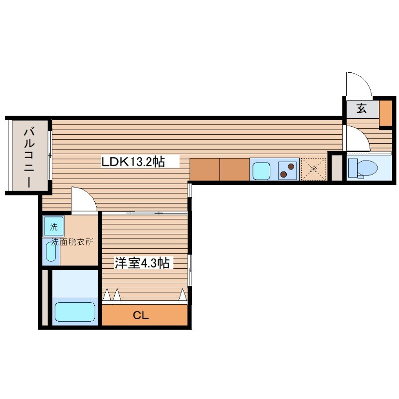 Lien Cort宇品の物件間取画像