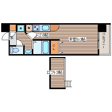 グラビスコート紙屋町の物件間取画像