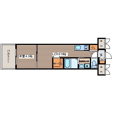 ヴィラ博丈比治山の物件間取画像