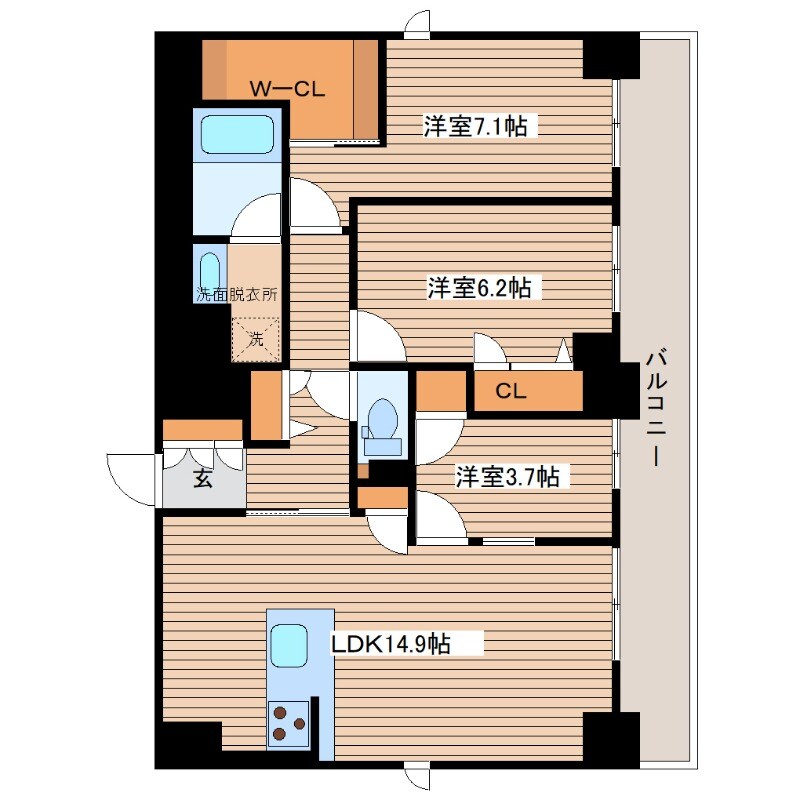 ラヴェール横川の物件間取画像