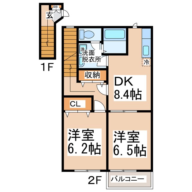 ジュネス清水の物件間取画像