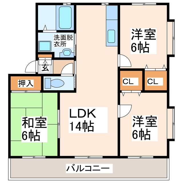 花の木二番館の物件間取画像
