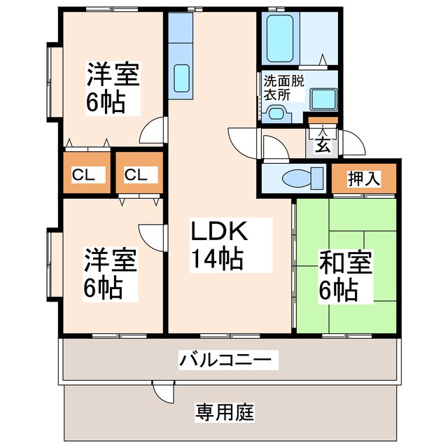 花の木二番館の物件間取画像