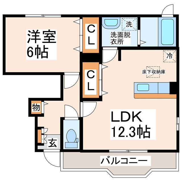プラシードＢの物件間取画像