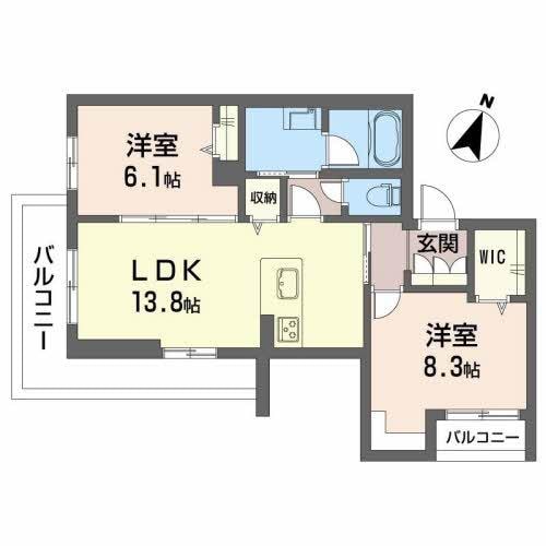 竜田口駅 徒歩47分 2階の物件間取画像