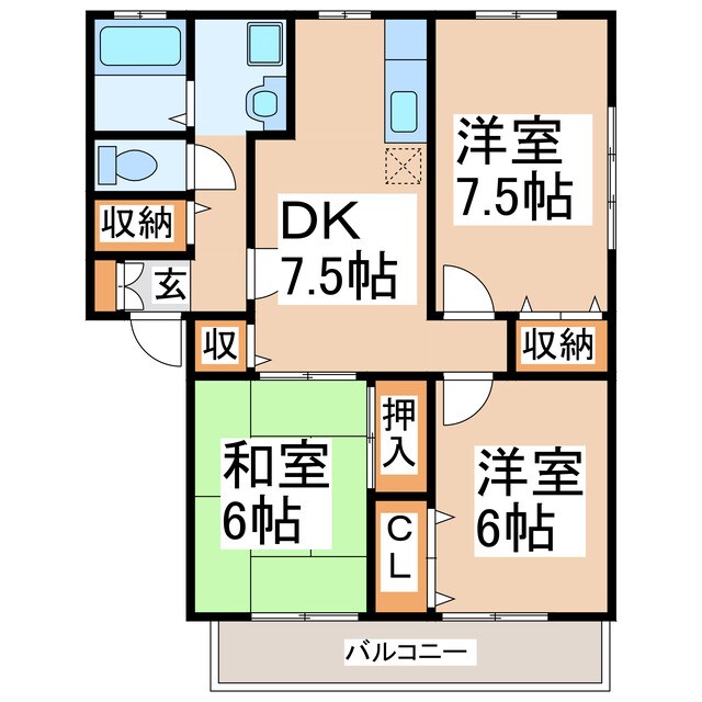 グリーンビュー　Ｂの物件間取画像