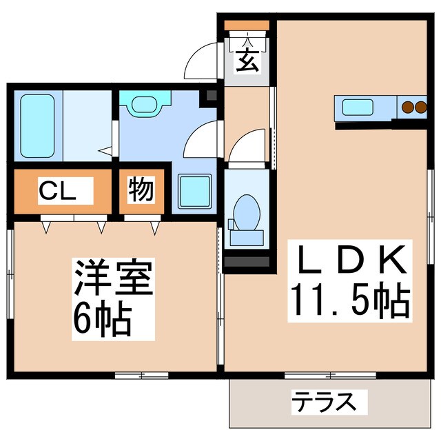 ボヌール飛田の物件間取画像