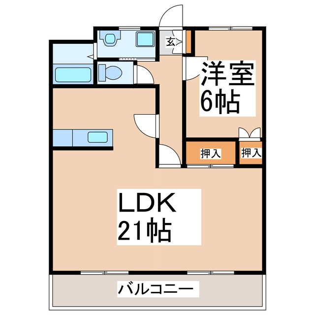 ラフォーレ自由ヶ丘Bの物件間取画像