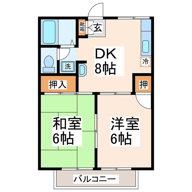 プレジール黒髪の物件間取画像