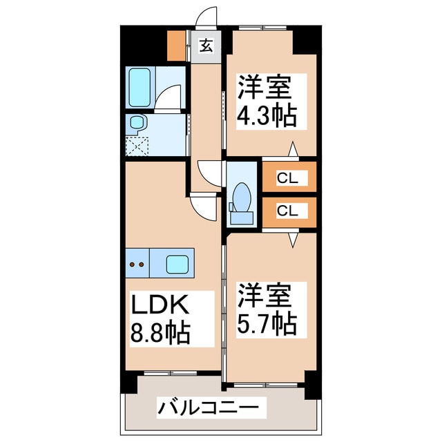 エムズマンション熊本北の物件間取画像