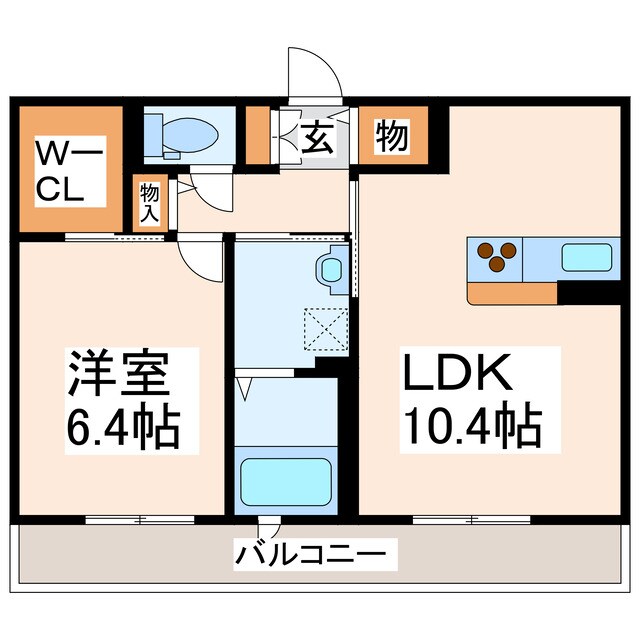 身障者福祉センター前 徒歩5分 2階の物件間取画像