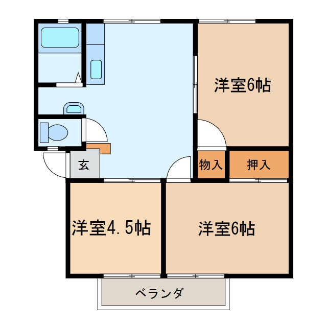 ハーモニーハイツⅡの物件間取画像