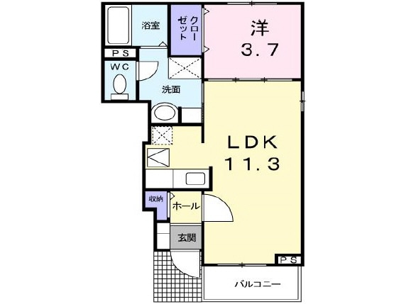 フォルム赤坂Aの物件間取画像