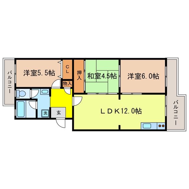 チュリス石山の物件間取画像