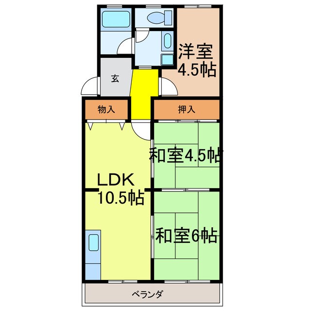 フォンテーヌ国分の物件間取画像