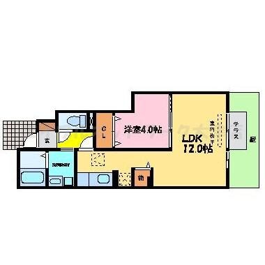 唐崎駅 徒歩22分 1階の物件間取画像