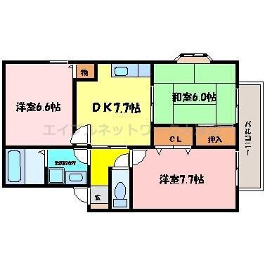 比叡山坂本駅 徒歩13分 2階の物件間取画像