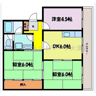 大津京駅 徒歩17分 2階の物件間取画像