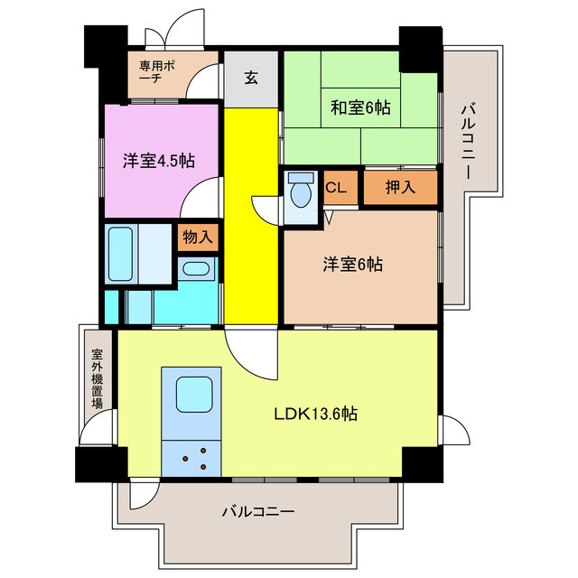 グローバル瀬田の物件間取画像