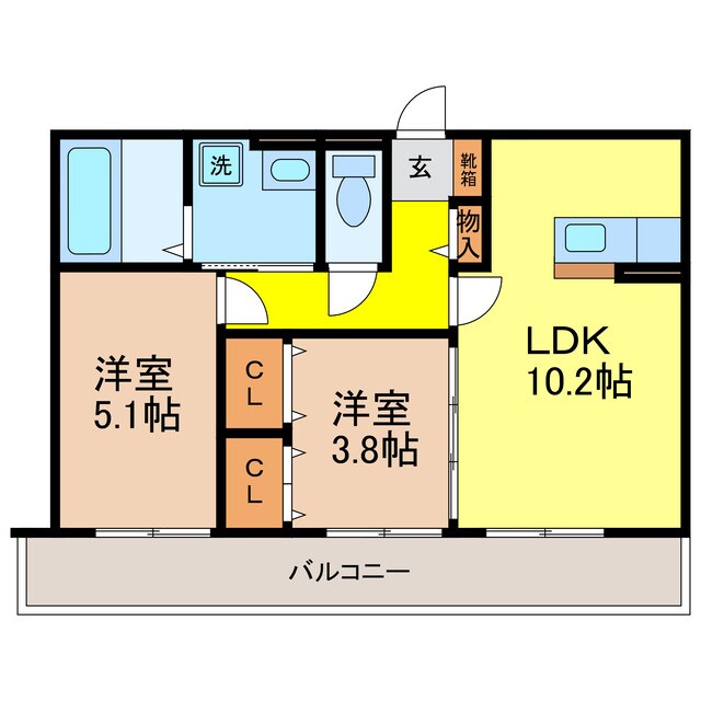 大津京駅 徒歩19分 2階の物件間取画像