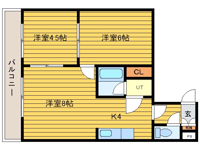 新道東駅 徒歩2分 6階の物件間取画像