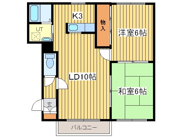 元町駅 徒歩15分 3階の物件間取画像