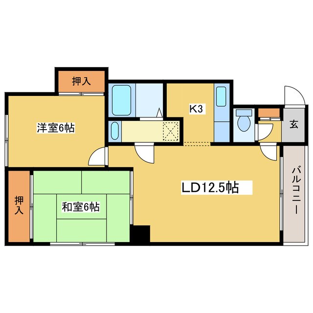 新道東駅 徒歩12分 3階の物件間取画像