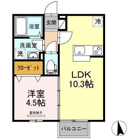 クレールニシヤマⅢの物件間取画像