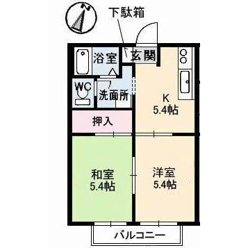ヴィラヴェルディ34の物件間取画像