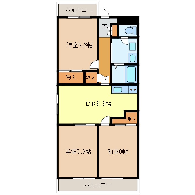 浜松駅 バス7分  領家郵便局下車：停歩6分 4階の物件間取画像