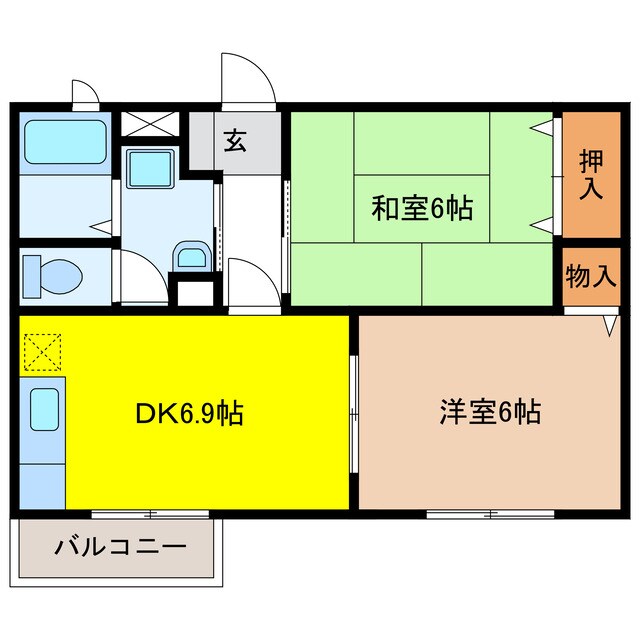 グリーンハイツ池川　Ｂの物件間取画像