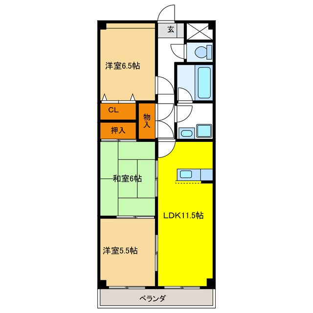 グランツ杉山Ⅱの物件間取画像