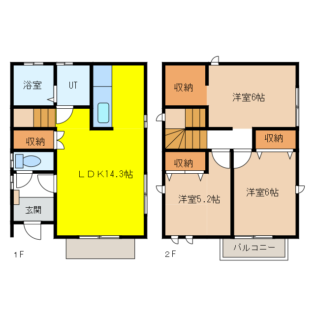 岐阜市北一色戸建賃貸の物件間取画像