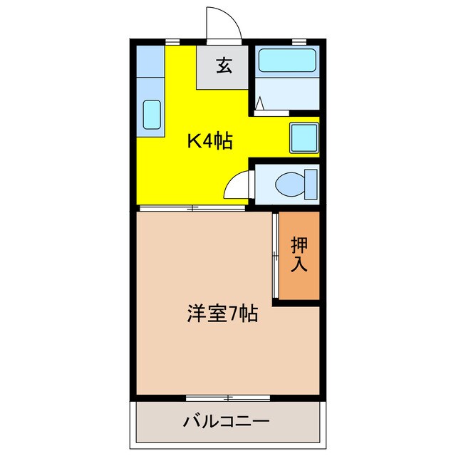 コーポ花の木Ⅱ号館の物件間取画像