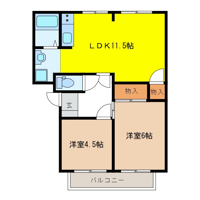 グランデール八坂の物件間取画像