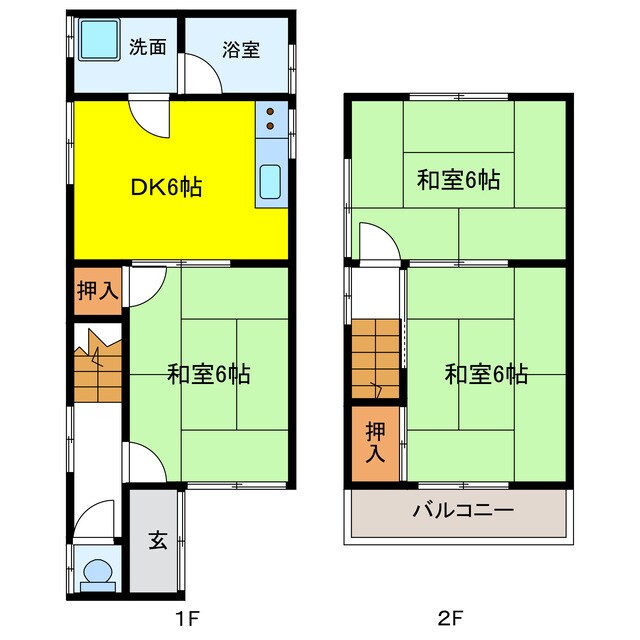 河田貸家の物件間取画像