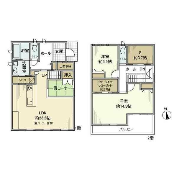 加納大黒町3丁目戸建の物件間取画像