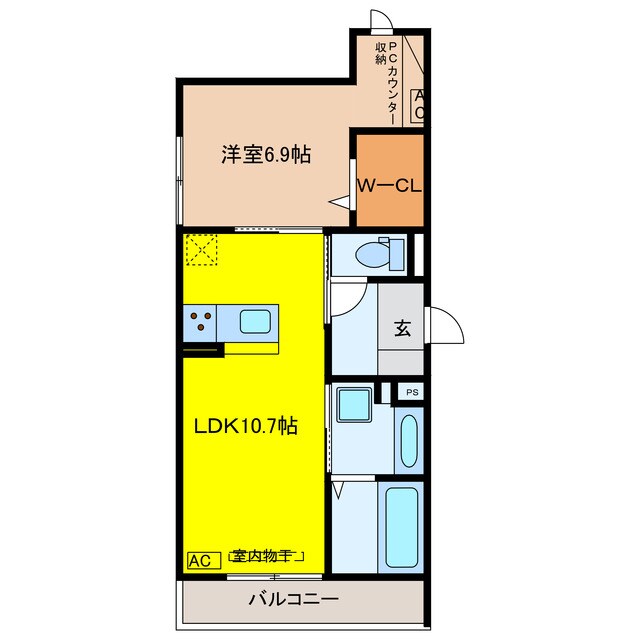 D-ROOM徹明通の物件間取画像