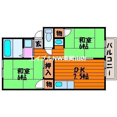 烏城コーポ　D棟の物件間取画像