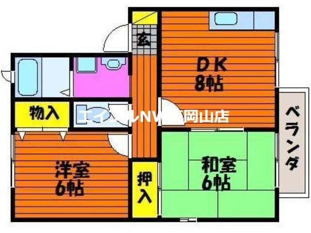 パレアナハウスＡの物件間取画像