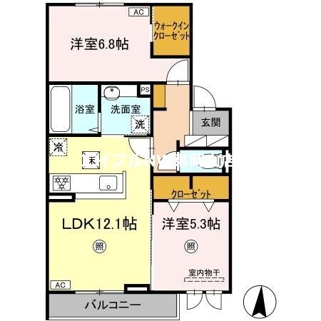 ホワイエ西川原の物件間取画像