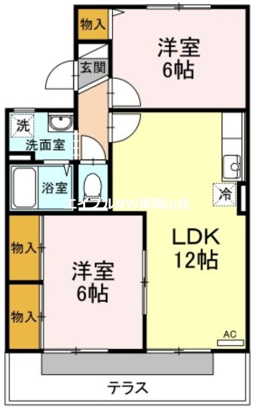 ヴィルヌーブ　Ａ棟の物件間取画像