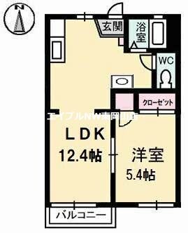 ヴィラ旭川　C棟の物件間取画像