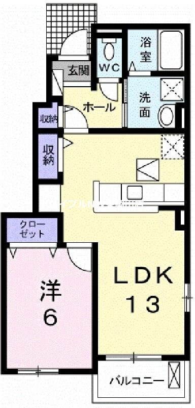 プレステージ花ずいＥの物件間取画像