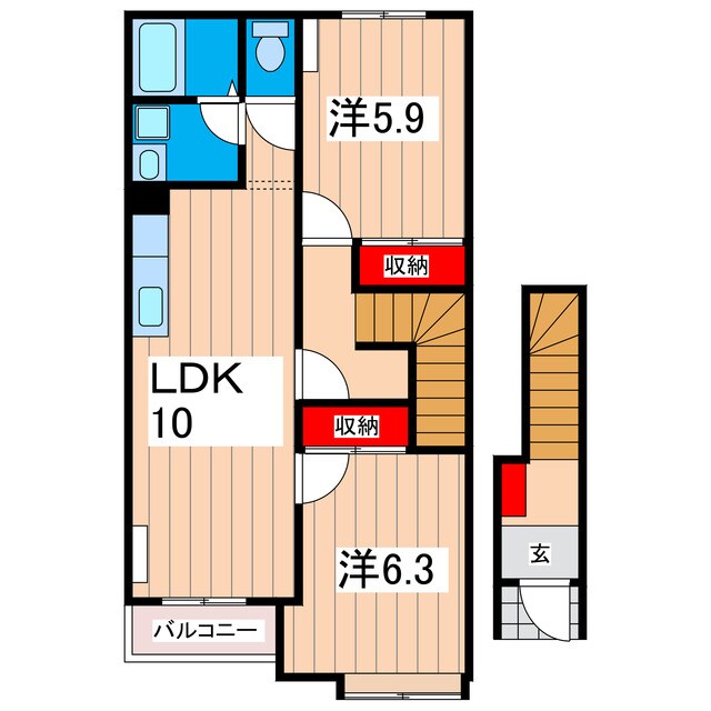 ロイヤルヒルズA棟の物件間取画像